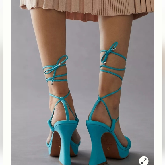 Vicenza Strappy Platform Heels- pool blue - Picture 4 of 12